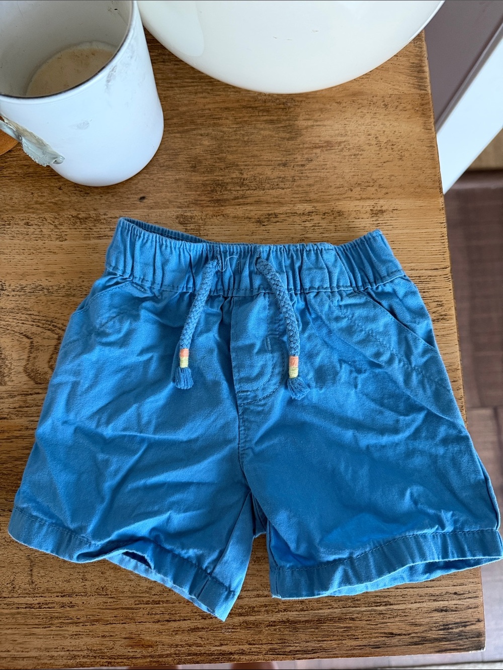 Carter’s 100% Cotton Blue Elastic Waist Shorts - Newborn